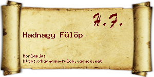 Hadnagy Fülöp névjegykártya